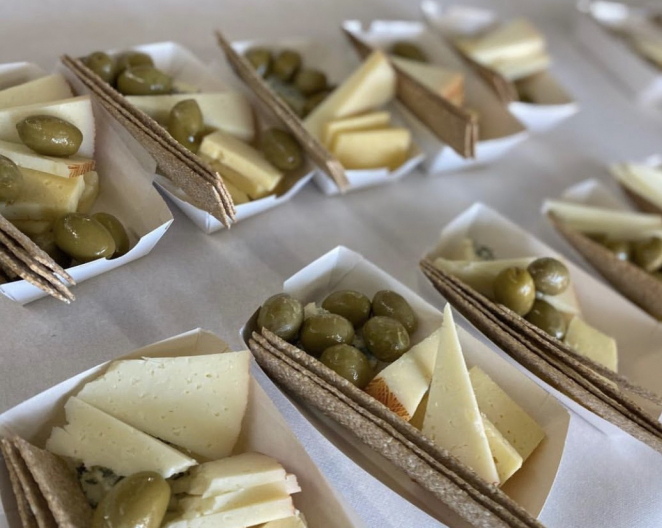 cheese and salami plates as starters